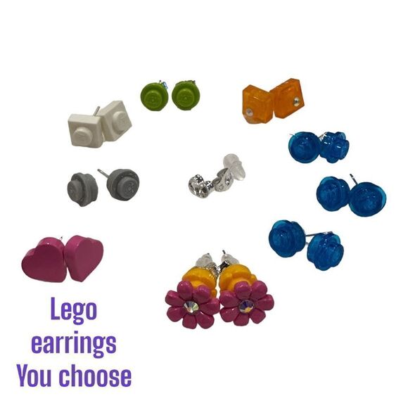 Lego earrings you choose , repurpose, upcycled buildable - Picture 6 of 14